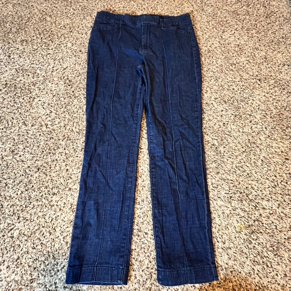 White House Black Market The Slim Ankle High Rise Dark Wash Seam Jeans Womens 10